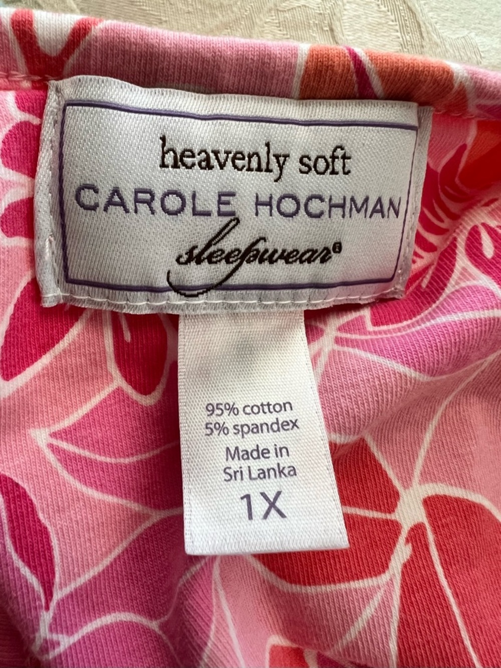 Carole Hochman Heavenly Soft Pink & Orange Floral Tank PJ Top Women’s Size 1X - Picture 4 of 7